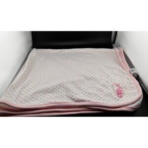 Little Me Ballerina Baby Security Blanket 100% Cotton Pink Hearts Ballet Slipper
